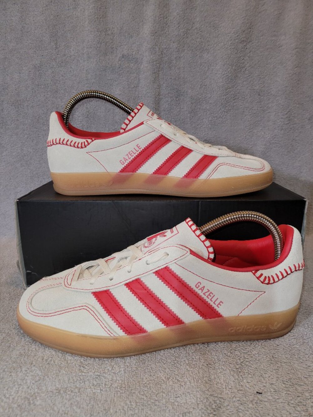 Adidas Originals Gazelle Beige Red Tan Gum Women's Shoes Size 8 JS1402 (#2677)